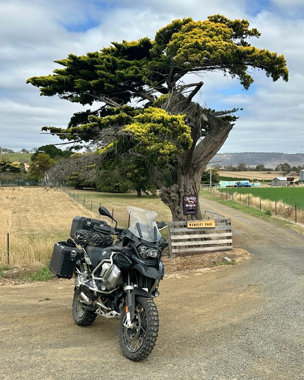 Mountain road with low clouds